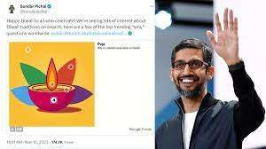 தீபாவளியன்று கூகுளில் அதிகம் பார்க்கப்பட்ட 5 விடயங்கள்! சுந்தர் பிச்சை வெளியிட்ட தகவல்